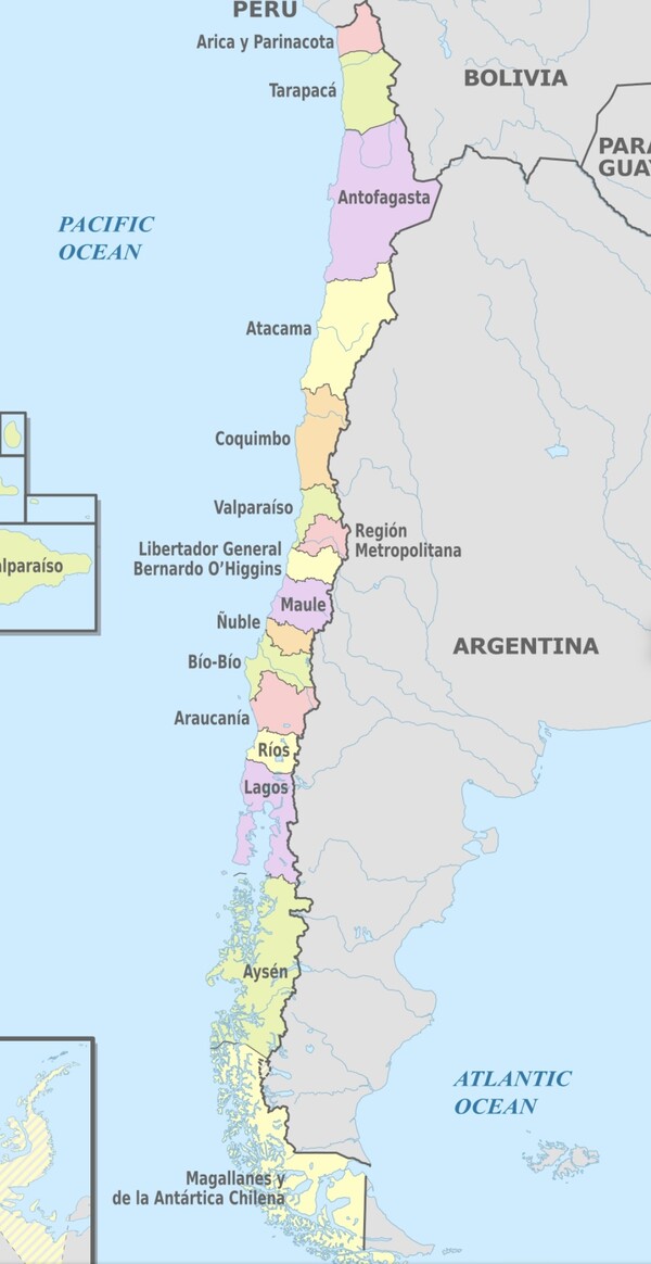 ▲ 칠레는 16개 레전으로 구성된다. (출처=칠레 관광청)